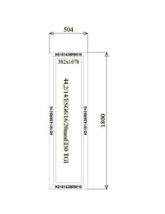 Aluminium Brandschutzfenster 504 x 1800 mm MB-78EI F30 Festverglasung