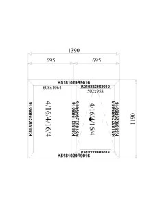 Aluminium Schiebefenster 1390 x 1190 mm MB-77HS 2