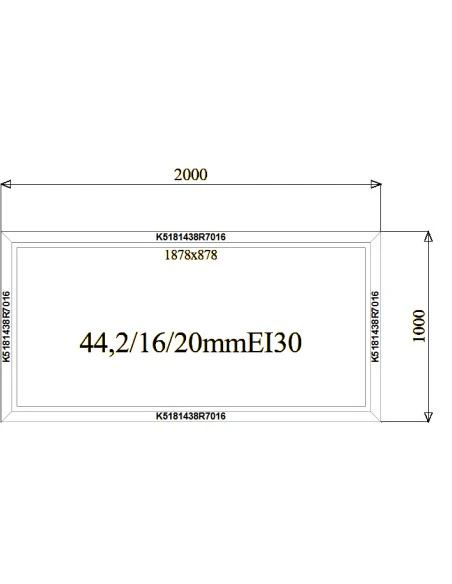 Aluminium Brandschutzfenster 1400 x 1000 mm MB-78EI F30 Festverglasung