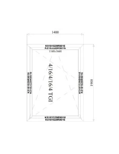 Aluminium Fenster 1400 x 1900 mm MB-79N Dreh-Kipp 2