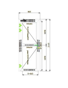 Aluminium Tür Brandschutztür 865 x 2115 mm MB-78EI T30