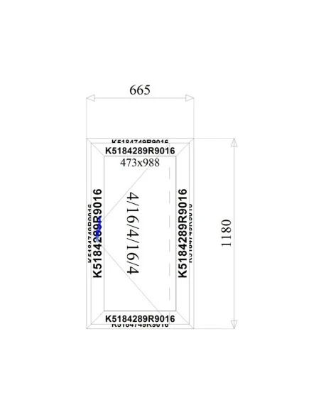Aluminium Fenster 665 x 1180 mm MB-79N Dreh