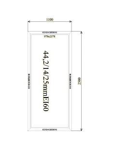 Aluminium Brandschutzfenster 1100 x 2500 mm MB-78EI F60 Festverglasung