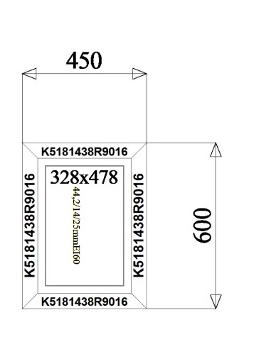 Aluminium Brandschutzfenster 450 x 600 mm MB-78EI F60 Festverglasung