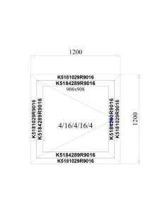 Aluminium Fenster 1200 x 1200 mm MB-79N Dreh 2