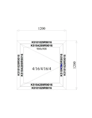 Aluminium Fenster 1200 x 1200 mm MB-79N Dreh