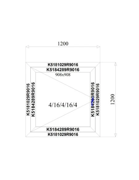 Aluminium Fenster 1200 x 1200 mm MB-79N Dreh