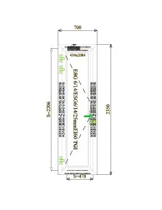Aluminium Brandschutzfenster 700 x 2350 mm MB-78EI F60