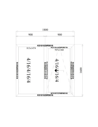 Aluminium Schiebefenster 1800 x 1600 mm MB-77HS