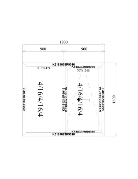 Aluminium Schiebefenster 1800 x 1600 mm MB-77HS