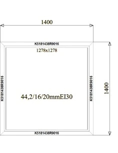 Aluminium Brandschutzfenster 1400 x 1400 mm MB-78EI F30 Festverglasung