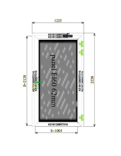 Aluminium Tür Brandschutztür 1225 x 2220 mm MB-78EI T60