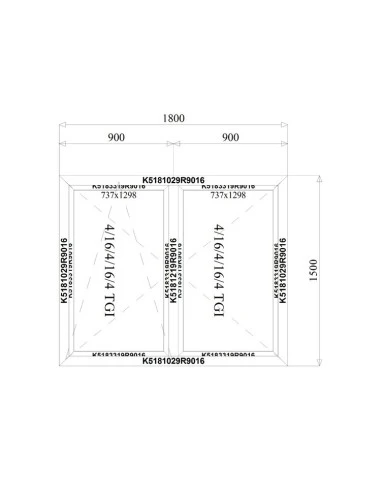 Aluminium Fenster 1800 x 1500 mm MB-79N Dreh-Kipp | Dreh