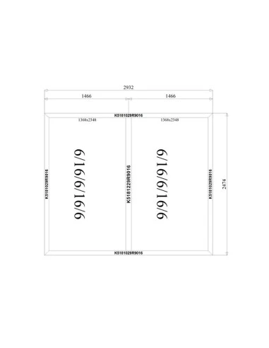 Aluminium Fenster Festverglasung 2932 x 2474 mm MB-79N