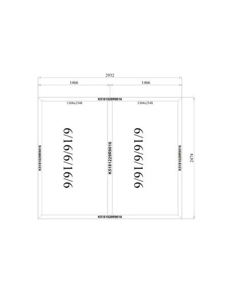 Aluminium Fenster Festverglasung 2932 x 2474 mm MB-79N