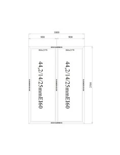 Aluminium Brandschutzfenster 1800 x 2500 mm MB-78EI F60 2