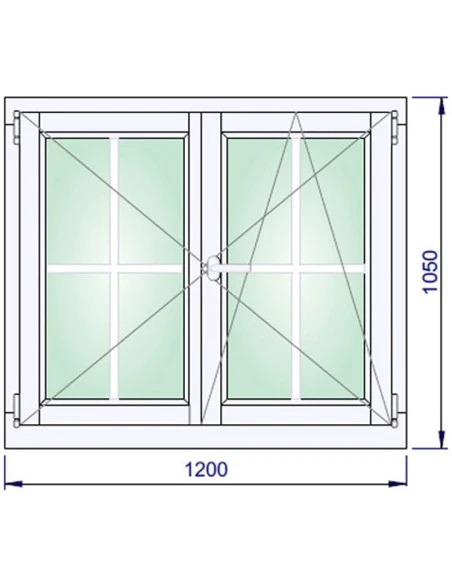 Holzfenster 1200 x 1050 mm Kiefer keilgezinkt Dreh | Dreh-Kipp