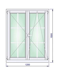 Holzfenster 1200 x 1500 mm Kiefer keilgezinkt Dreh | Dreh-Kipp