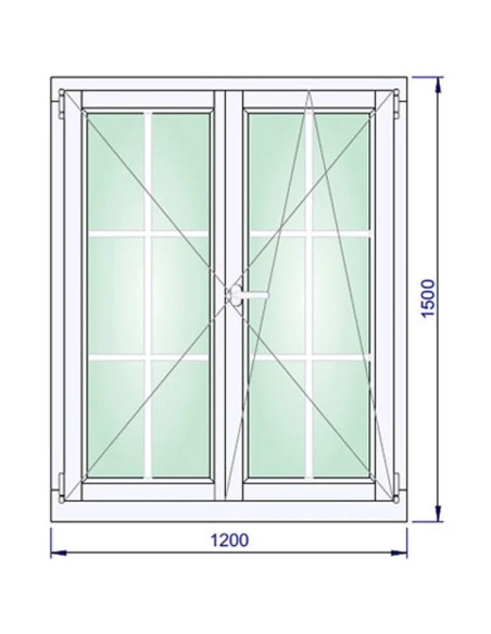 Holzfenster 1200 x 1500 mm Kiefer keilgezinkt Dreh | Dreh-Kipp
