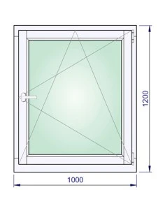 Holzfenster 1000 x 1200 mm Meranti kantelholz Dreh-Kipp