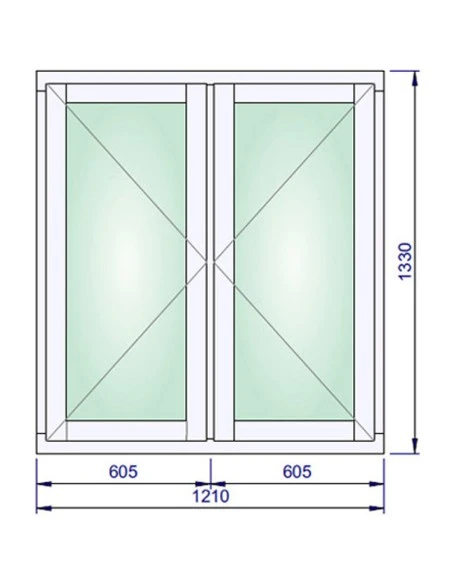 Holzfenster 1210 x 1330 mm Kiefer keilgezinkt Dreh