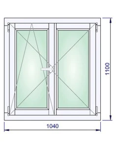 Holzfenster 1040 x 1100 mm Kiefer keilgezinkt Dreh-Kipp | Dreh