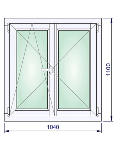Holzfenster 1040 x 1100 mm Kiefer keilgezinkt Dreh-Kipp | Dreh