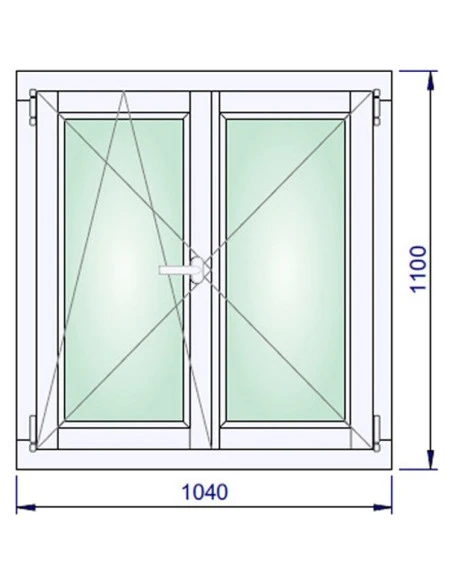 Holzfenster 1040 x 1100 mm Kiefer keilgezinkt Dreh-Kipp | Dreh