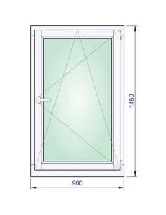 Holzfenster 900 x 1450 mm Meranti kantelholz Dreh-Kipp
