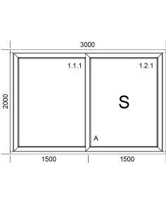 PVC Hebe-Schiebetüren Terrassentür 3000 x 2000 mm | Bodentiefe Fenster