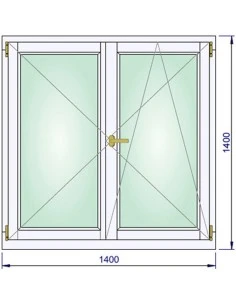 Holzfenster 1400 x 1400 mm Kiefer kantelholz Dreh | Dreh-Kipp