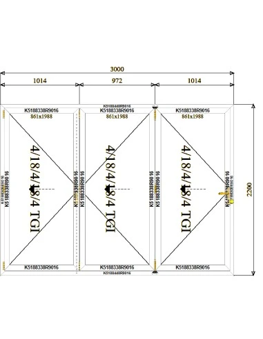 Aluminium Falttür Balkontür Terrassentür 3000 x 2200mm | Bodentiefe Fenster