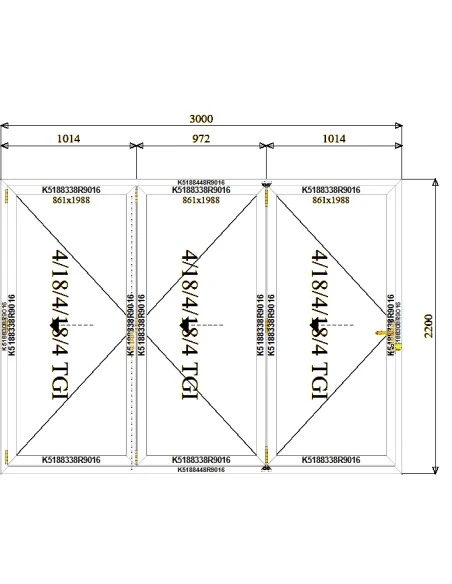 Aluminium Falttür Balkontür Terrassentür 3000 x 2200mm | Bodentiefe Fenster