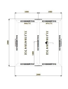 Aluminium Hebe-Schiebetüren Terrassentür 2000 x 2000 mm MB-77HS | Bodentiefe Fenster
