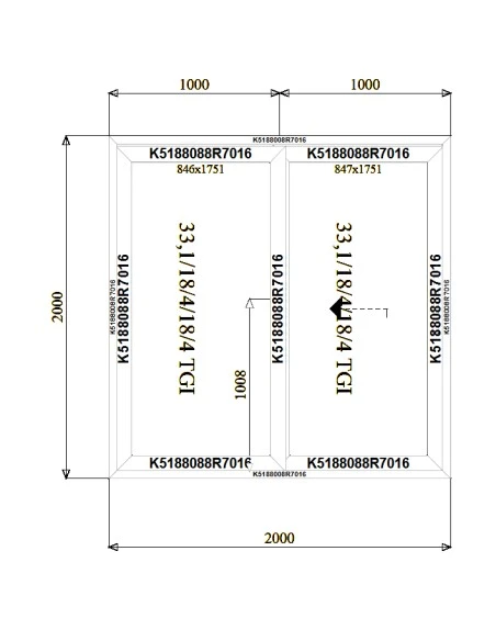 Aluminium Hebe-Schiebetüren Terrassentür 2000 x 2000 mm MB-77HS | Bodentiefe Fenster