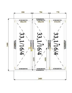 Aluminium Falttür Balkontür Terrassentür 2400 x 2400 mm | Bodentiefe Fenster 2