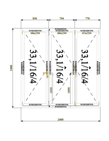 Aluminium Falttür Balkontür Terrassentür 2400 x 2400 mm | Bodentiefe Fenster
