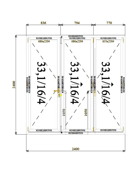 Aluminium Falttür Balkontür Terrassentür 2400 x 2400 mm | Bodentiefe Fenster