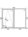 PSK Terrassentür Balkontür PVC 2500 x 2000 mm Schiebetür | Bodentiefe Fenster