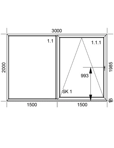 PSK Terrassentür Balkontür PVC 3000 x 2000 mm Schiebetür | Bodentiefe Fenster