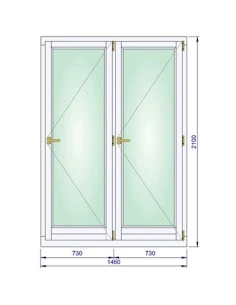 Holzfenster 1460 x 2100 mm Kiefer kantelholz Dreh