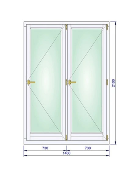 Holzfenster 1460 x 2100 mm Kiefer kantelholz Dreh