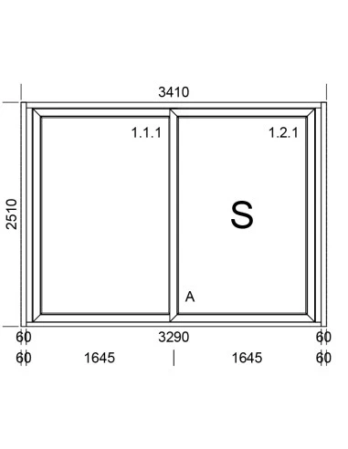 PVC Hebe-Schiebetüren Terrassentür 3410 x 2510 mm | Bodentiefe Fenster