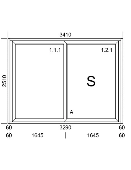 PVC Hebe-Schiebetüren Terrassentür 3410 x 2510 mm | Bodentiefe Fenster