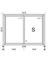 PVC Hebe-Schiebetüren Terrassentür 3410 x 2510 mm | Bodentiefe Fenster