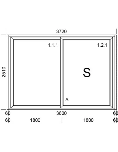 PVC Hebe-Schiebetüren Terrassentür 3720 x 2510 mm | Bodentiefe Fenster