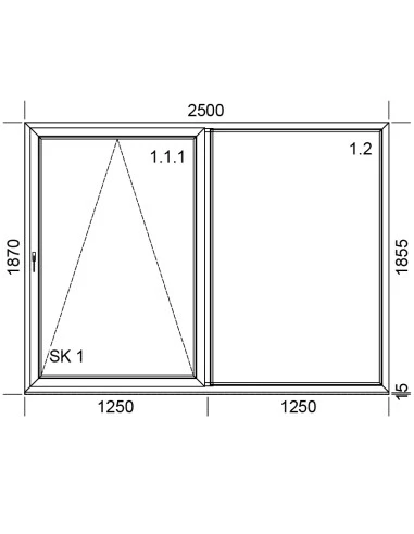 PSK Terrassentür Balkontür PVC 2500 x 1870 mm Schiebetür | Bodentiefe Fenster