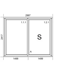 PVC Hebe-Schiebetüren Terrassentür 2997 x 2417 mm | Bodentiefe Fenster