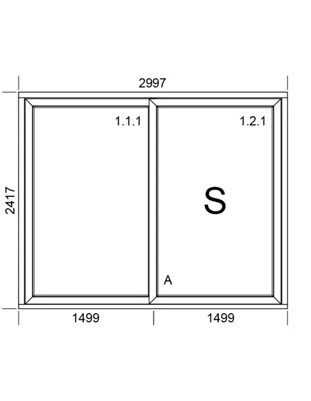 PVC Hebe-Schiebetüren Terrassentür 2997 x 2417 mm | Bodentiefe Fenster