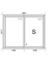 PVC Hebe-Schiebetüren Terrassentür 2997 x 2417 mm | Bodentiefe Fenster